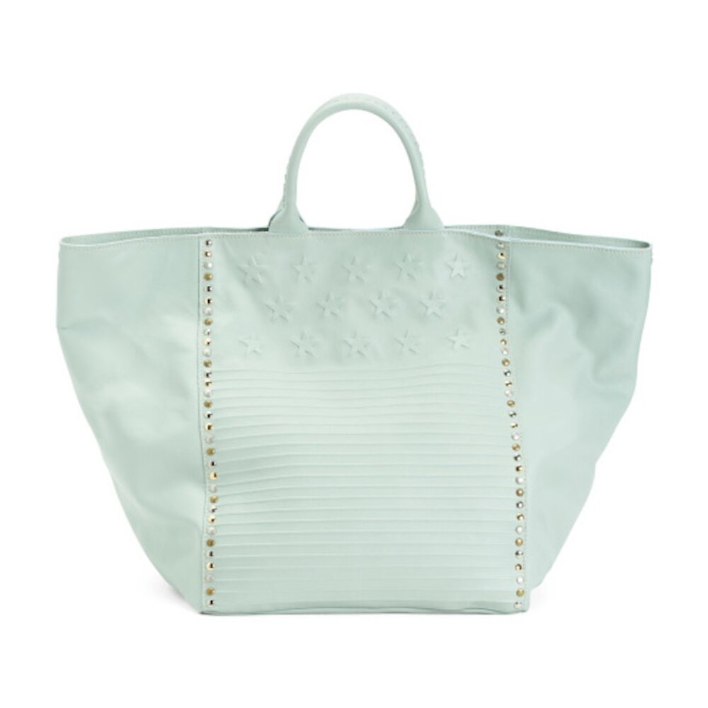 Antonio Cristiano Leather Studded Satchel Hobo Bag